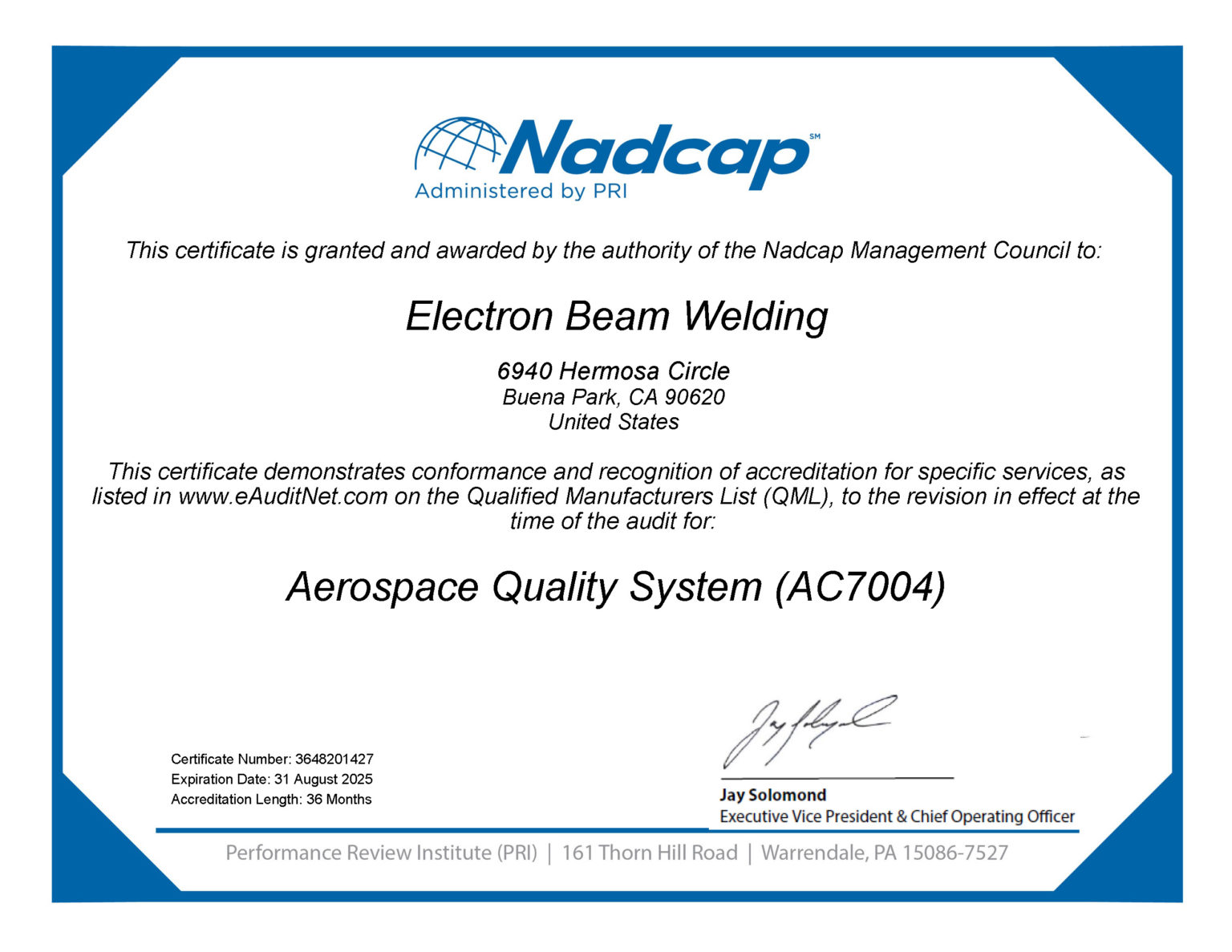 Quality Electron Beam Welding, LLC